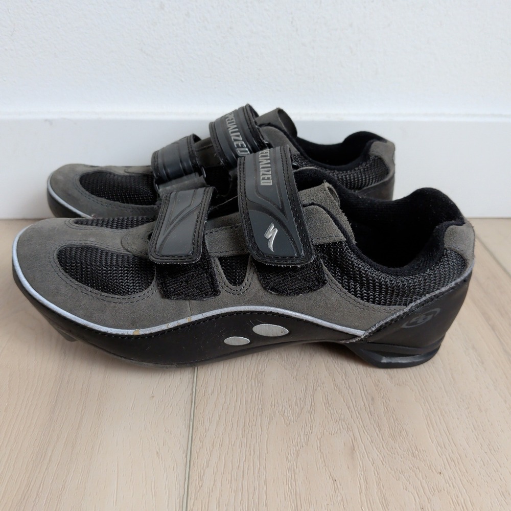 Specialized BG Cycling Shoes‎ Mens 7 Black Gray Triple Strap Road Mountain Bike
